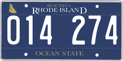 RI license plate 014274