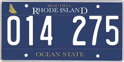 RI license plate 014275