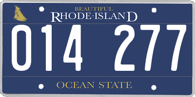 RI license plate 014277