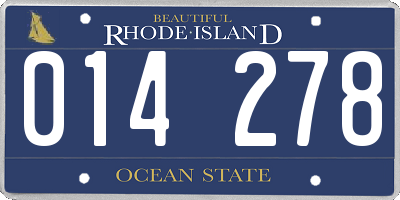 RI license plate 014278