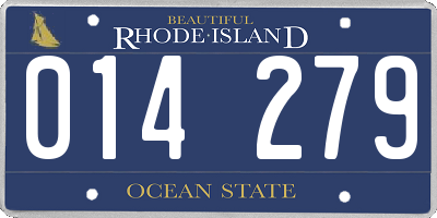 RI license plate 014279