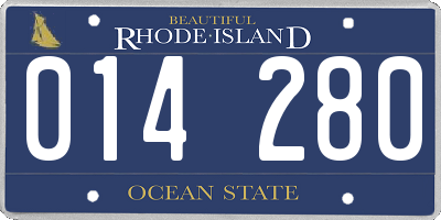 RI license plate 014280