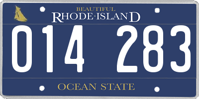 RI license plate 014283