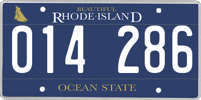 RI license plate 014286