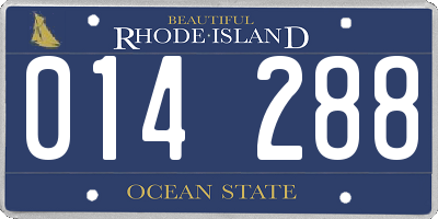 RI license plate 014288