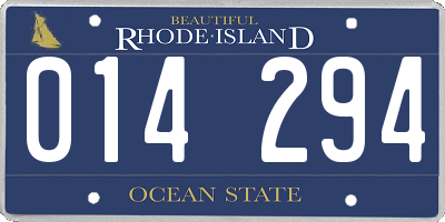 RI license plate 014294