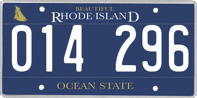 RI license plate 014296