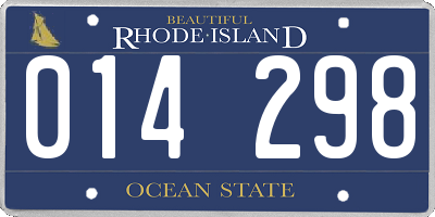 RI license plate 014298