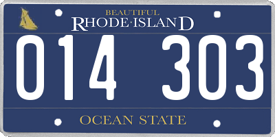 RI license plate 014303