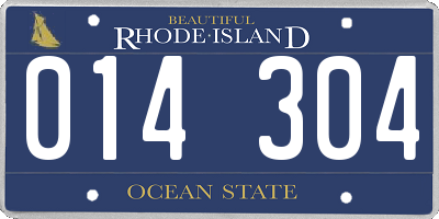 RI license plate 014304