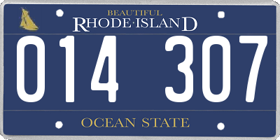 RI license plate 014307