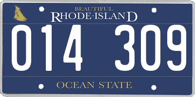 RI license plate 014309