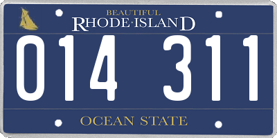 RI license plate 014311