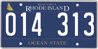 RI license plate 014313