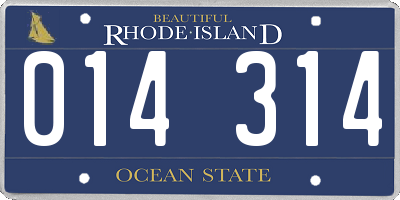 RI license plate 014314