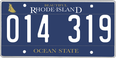 RI license plate 014319