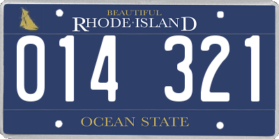 RI license plate 014321