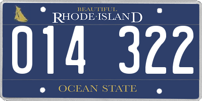 RI license plate 014322