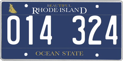 RI license plate 014324