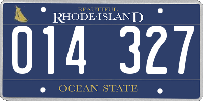 RI license plate 014327