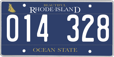 RI license plate 014328