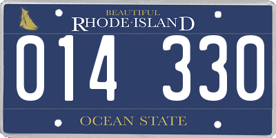 RI license plate 014330