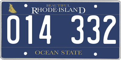 RI license plate 014332