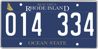 RI license plate 014334