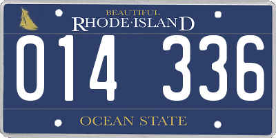 RI license plate 014336