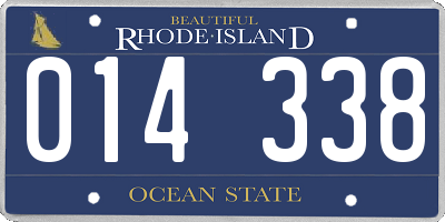 RI license plate 014338