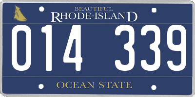 RI license plate 014339