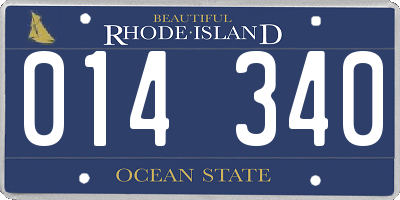 RI license plate 014340
