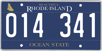 RI license plate 014341