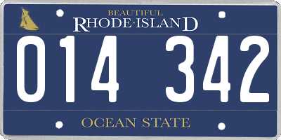 RI license plate 014342