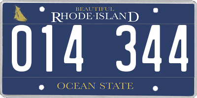 RI license plate 014344