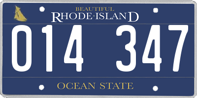 RI license plate 014347