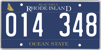 RI license plate 014348