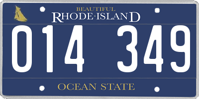 RI license plate 014349