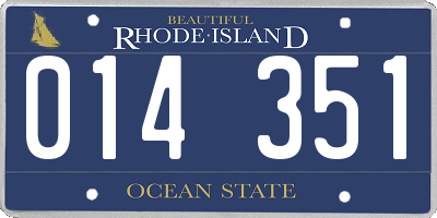 RI license plate 014351