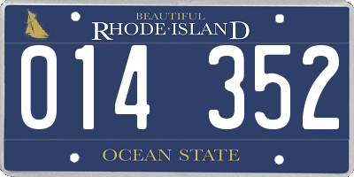 RI license plate 014352