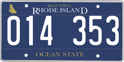 RI license plate 014353