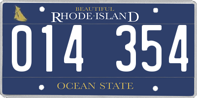 RI license plate 014354