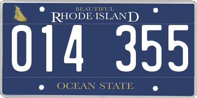 RI license plate 014355