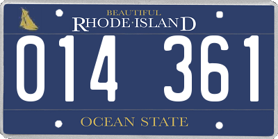 RI license plate 014361