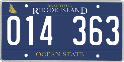 RI license plate 014363