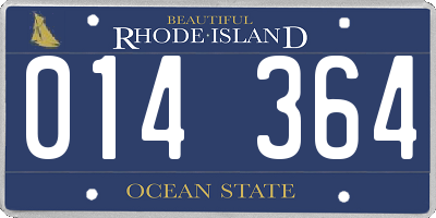 RI license plate 014364