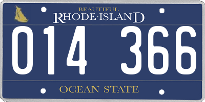 RI license plate 014366