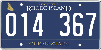 RI license plate 014367