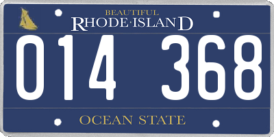 RI license plate 014368