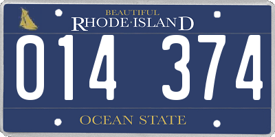 RI license plate 014374